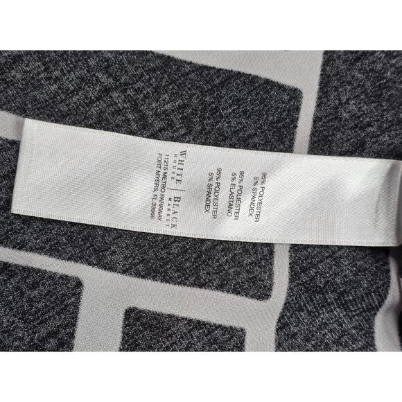 White House Black Market WHBM Black White Geometric Sleeveless Dress Size XL - Picture 6 of 8